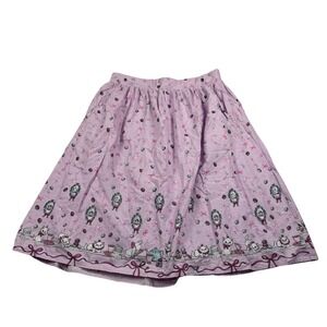 Disney Marie Aristocats Skirt Womens XL Purple Tea Party Macaron Midi Cotton